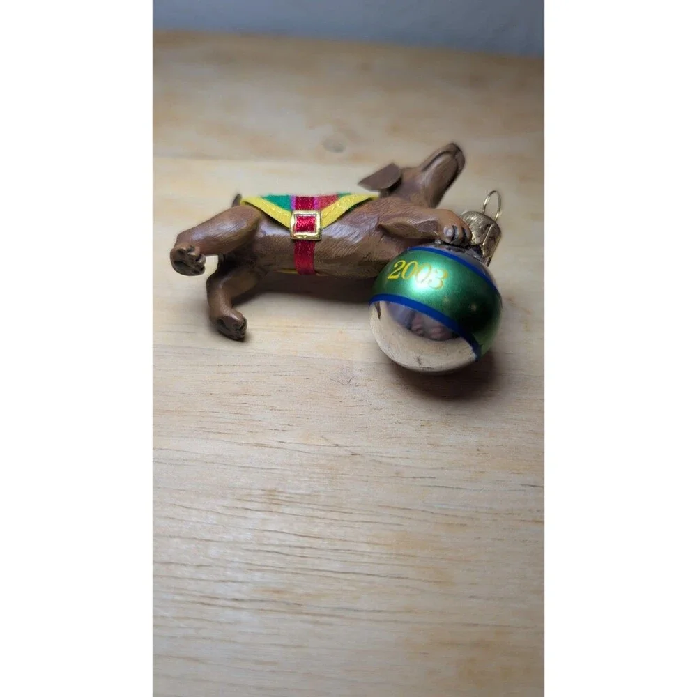Carlton Cards Happy Holidays Dachshund Dog 2003 Ornament Heirloom Collection